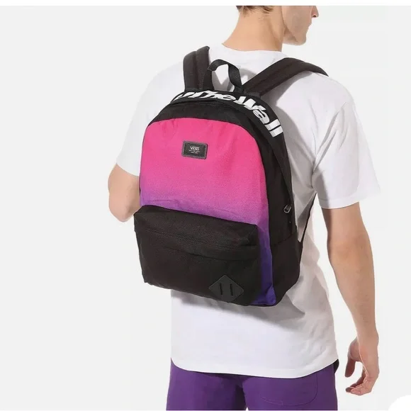 (NWT )Vans - OLD SKOOL 3 Backpack colors Pink Purple Black  with LAPTOP SLEEVE Old Skool Classic Backpack in Purple Haze | Vans main image 3